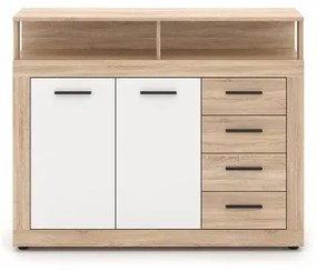RUNA komód Sonoma tölgy/fehér