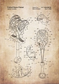 Poszter Hegymászás Climbing Anchor Assembly Retro Patent Séma