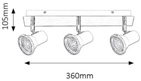 Rabalux 5499 - LED Fürdőszobai spotlámpa STEVE 3xGU10/4,5W/230V