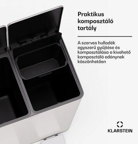 Klarstein EcoVista, hulladékgyűjtő komposztálóval, 60 l + 3 l/tároló, + komposztáló, Soft-Close