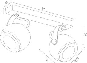 Argon 7038 - Spotlámpa KOS PLUS 2xGU10/5W/230V fehér/arany