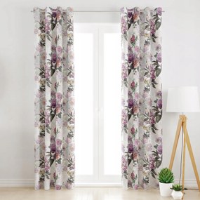 Függöny Átvezetőkkel Színes Virágok 145x270