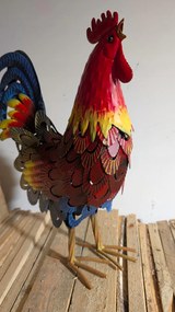 Fém Kakas Kültéri Dekoráció kertbe/gazdaságba/színes