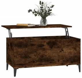 Füstös tölgy színű szerelt fa dohányzóasztal 90 x 44,5 x 45 cm