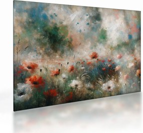 Üveg kép – Pipacsmező absztrakciója (70x50 cm)