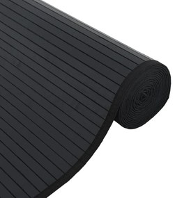négyszögletű fekete bambusz szőnyeg 100 x 200 cm