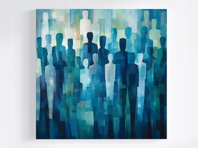 Vászonkép Canvas Absztrakt Emberek Tömeg Közösség Csoport 40x40