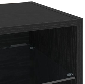 LED TV szekrény 2 db Fekete tölgy 30x28,5x30 cm Mérnöki fa