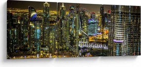 Éjszakai város képe (órával) (90x30 cm)