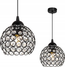 Mennyezeti Lámpa Lógó Csillár Szimpla Fekete Glamour Loft Kristály