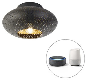 Okos mennyezeti lámpa fekete arannyal 25 cm, Wifi-vel - Radiance