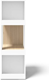 Fehér könyvespolc tölgyfa dekorral 40x114 cm Ella - TemaHome