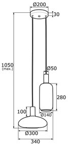 Argon 0896 - Csillár zsinóron SAGUNTO 2xE27/15W/230V sárgaréz