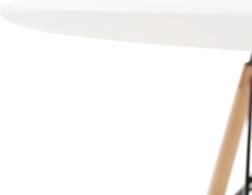 Étkezőasztal, fehér/bükk, átmérő 90 cm, GAMIN 2 NEW 90