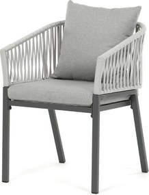 Kerti szék, fém, polyrattan, szürke, AZC-S1430 GREY