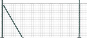 vidaXL Kerítés oszlopokkal Zöld 0,8 x 10 m Acél és PVC