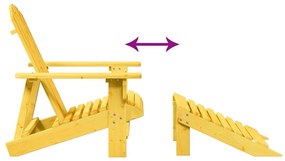 sárga tömör fenyőfa Adirondack szék zsámollyal