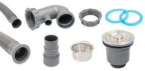 Gori szögletes egy medence + csepegtető gránit mosogató szifonnal bézs