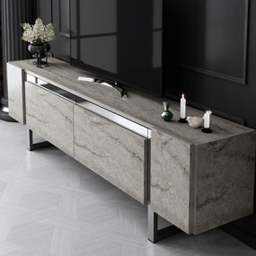 TV szekrény Yildiz - Travertine, Silver