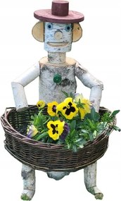 Virágtartó kerti bohóc nyírfa kerti figura