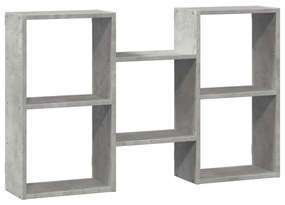 betonszürke szerelt fa fali polc 96 x 18 x 60 cm
