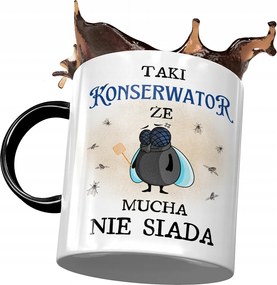 Fekete Bögre A Karbantartónak, Hogy A Legyek Nem Ülnek Nyomtatott Fotóval