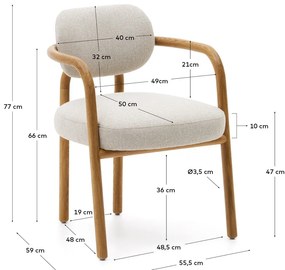 Barna-krémszínű étkezőszék Melqui – Kave Home