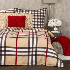 4Home Kockás flanel ágynemű, 160 x 200 cm, 70 x 80 cm