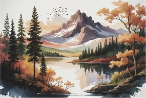 Flizelina fotótapéta Nappaliba és Hálószobába Hegyi ősz 104x70 Ragasztó