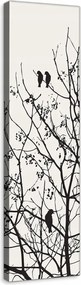 Vászonkép falikép madarak bézs fekete 45 x 145