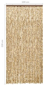 bézs és barna zsenília rovarfüggöny 100 x 220 cm