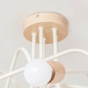 Felületre szerelhető csillár OXFORD 5xE27/15W/230V fenyő/krémszínű