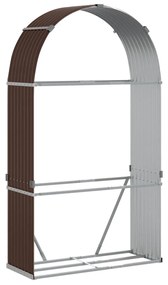 barna horganyzott acél rönktartó 120 x 45 x 210 cm