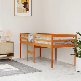 viaszbarna tömör fenyőfa magasított ágy 75x190 cm
