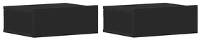 2 db fekete szerelt fa függő éjjeliszekrény 40 x 30 x 15 cm