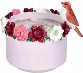 Dekorációs kaspó virágokkal Rózsaszín dekoratív 24cm