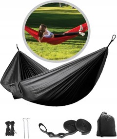 Kerti Függőágy Kétszemélyes Túra Szúnyoghálóval Erős Kötött 300KG Új