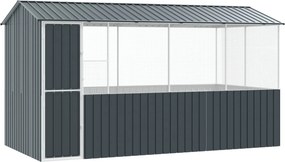 vidaXL Madár kalitka Antracit 410 x 210 x 230 cm Horganyzott acél