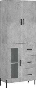 vidaXL betonszürke szerelt fa magasszekrény 69,5 x 34 x 180 cm