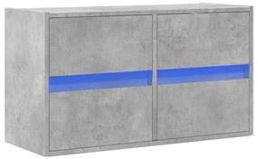 betonszürke falra szerelhető TV-szekrény LED-del 80x31x45 cm