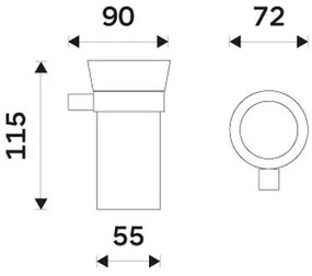 NIMCO BR 11058KU-26 - Falra szerelhető fogkefe tartó BORMO fehér/fényezett króm