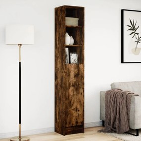 füstös tölgy szerelt fa tálalószekrény LED-del 36x32,5x200 cm
