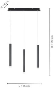 Leuchten Direkt 15203-18 - LED Csillár zsinóron 3xLED/4,8W/230V fekete