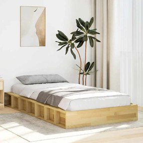ágykeret matrac nélkül 90x200 cm tömör fa tölgyfa