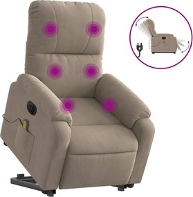vidaXL tópszínű mikroszálas szövet elektromos álló masszázsfotel