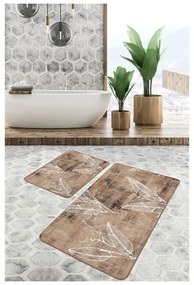 Barna bársony fürdőszobai kilépő szett 2 db-os 60x100 cm – Mila Home