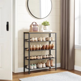 Cipősszekrény TAYLOR ARTISAN fekete szerkezettel, 4 polc