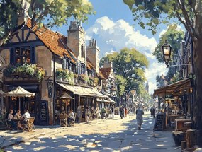 Vászonkép Canvas Város Franciaország Utca Körút Étterem 80x60