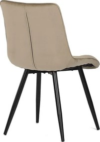 Sötétbézs bársony étkezőszék, fekete fém lábbal CT-384 CAP4