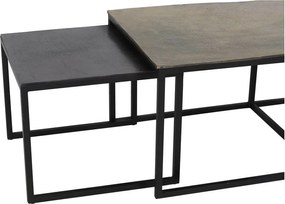 Fekete-bronzszínű fém dohányzóasztal szett 3 db-os 50x120 cm Kumalu – Light &amp; Living